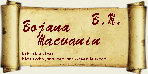 Bojana Mačvanin vizit kartica